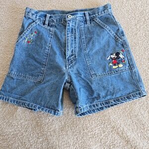 Vintage Disney Mickey Unlimited Jerry Leigh Size 6 Denim Shorts Mickey Mouse